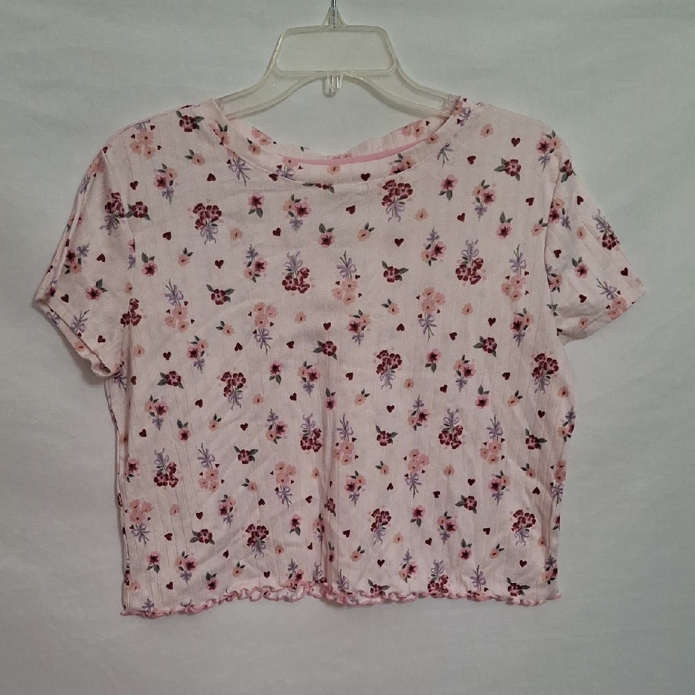 Chic Floral Pink Crop Top